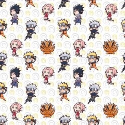 Tissu Licence Naruto Blanc 