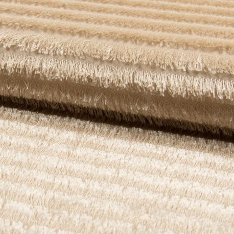 Tissu Mouton Rayure Beige