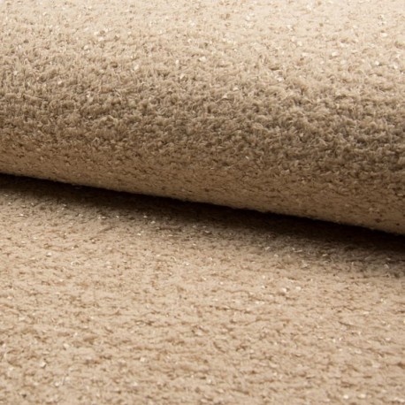 Tissu Mouton Frisé Brillant Beige 