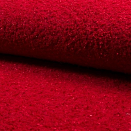 Tissu Mouton Frisé Brillant Rouge 