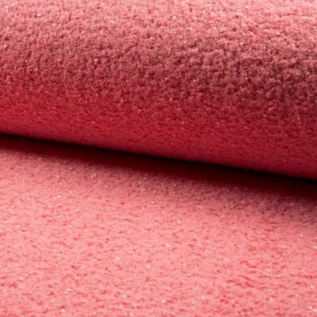 Tissu Mouton Frisé Rose 