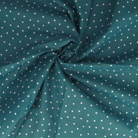 Tissu Pois Coton 57fils Canard 
