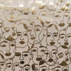 Tissu Toile Visage Foil Gold 