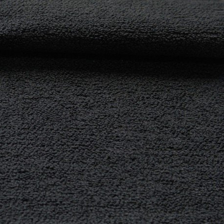 Tissu Bouclette Toison Uni Noir 