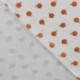 Tissu Jersey Foil Imprimé Orange Fond Blanc
