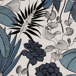 Tissu Toile Enduit Jakarta Blue Stone