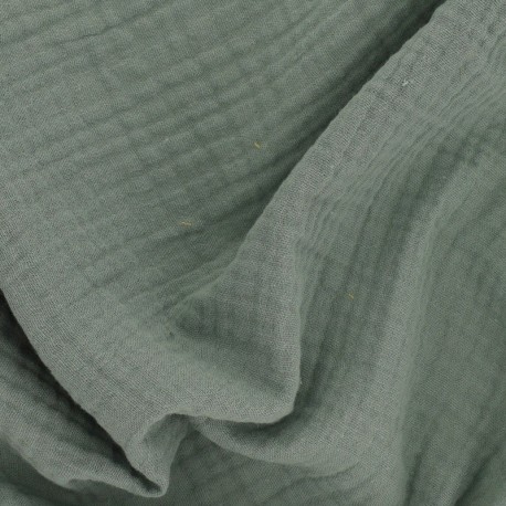 Tissu Francine Double Gaze Unie Vert 