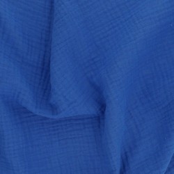 Tissu Francine Double Gaze Unie Bleu Roi 