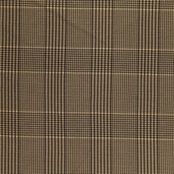 Tissu Twill Stretch Lourd Carreaux Noir et marron 