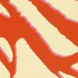 Tissu Rayonne Imprimée Orange et ivoire