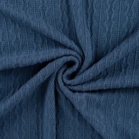 Tissu Maille Torsadée Florence Petrole 