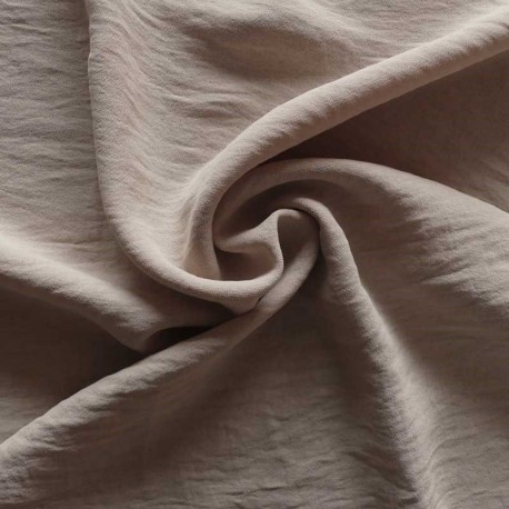 Tissu Polyester stretch Gaufré Soft Taupe 