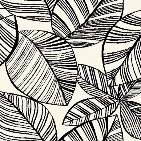 Tissu Jacquard Allover Malia Blanc Noir