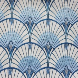 Tissu Jacquard Allover Allure Bleu Grande Largeur