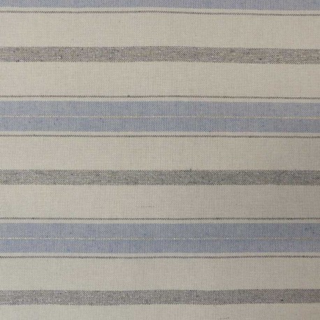 Tissu Tissé Teint Denia 2 Lurex Raye Bleu