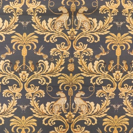 Tissu Bachette Leopard Bleu