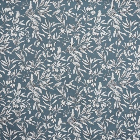 Tissu Aviary Imprime Bleu 