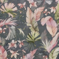 Tissu Toile Imprimée Grande Largeur Fond Vert