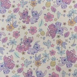 Tissu Licence Imprimé Lilo&stitch Hugs Multico 