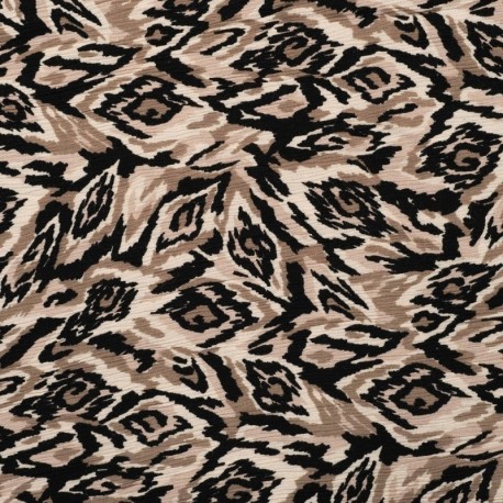 Tissu Crepe Viscose Fluide Graphic Sable 