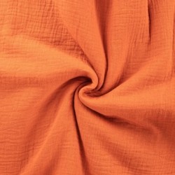 Tissu Double Gaze Orange Fluo 