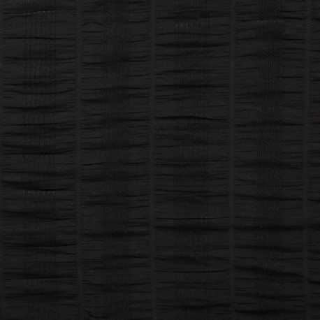 Tissu Coton Gaufré Brodé Julia Noir 