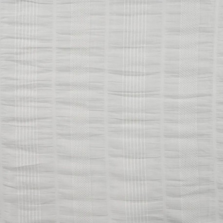 Tissu Coton Gaufré Brodé Julia Ecru