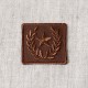 S ecusson badge etoile laurier - Marron