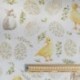 Tissu Toile Cubism Imprimé Poussin Blanc