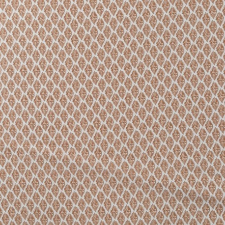 Tissu Popeline Bio Imprimée Feuilles Caramel 