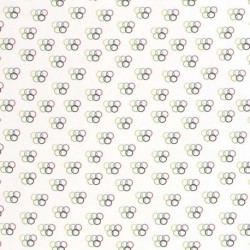 Tissu Popeline de Coton Imprimé Jeux Olympiques Fond Blanc 