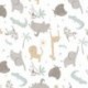 Tissu Jersey Imprimé Animaux Blanc