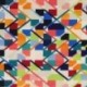 Tissu Polyester Imprimé Abstract Multico