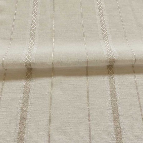 Tissu Etamine Rayure Jacquard Emma Coloris Lin