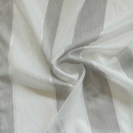 Tissu Voile Rayure Lurex Tina Gris