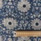 Tissu Impression Tampons Mains Mains Floral Bleu
