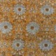 Tissu Impression Tampons Mains Mains Fleur Fond Jaune
