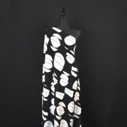 Tissu Viscose Imprimée Geometrique Noir 