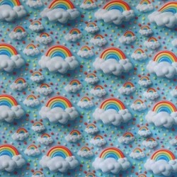 Tissu Clouds Imprimé Effet 3d Bleu 