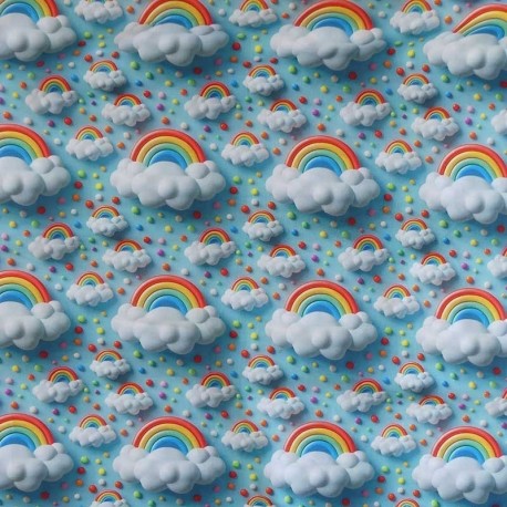 Tissu Clouds Imprimé Effet 3d Bleu 