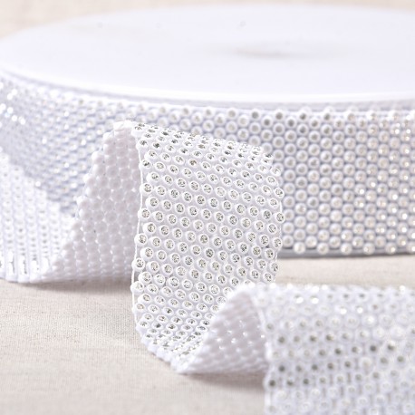 Galon pierres sur grille metal