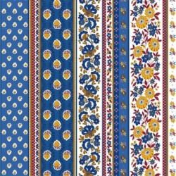Tissu Aix Rayure Tissu Provencal Bleu 
