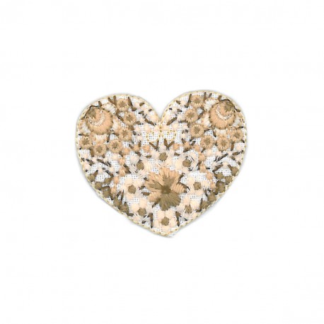 Coeur liberty brodé - Beige