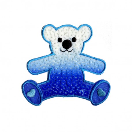 Ourson degrade de col - Bleu