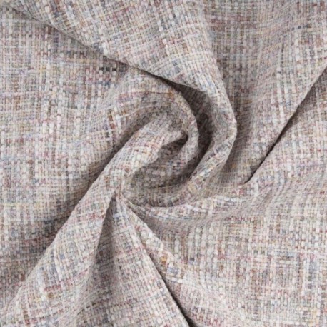 Tissu Clarke Chenillé Chiné Rose 