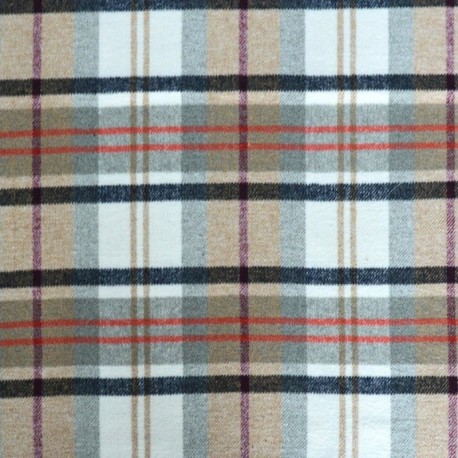 Tissu Tartan Flanelle Carreaux Gris 