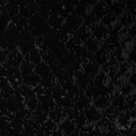 Tissu Velours Matelassé Uni Noir 