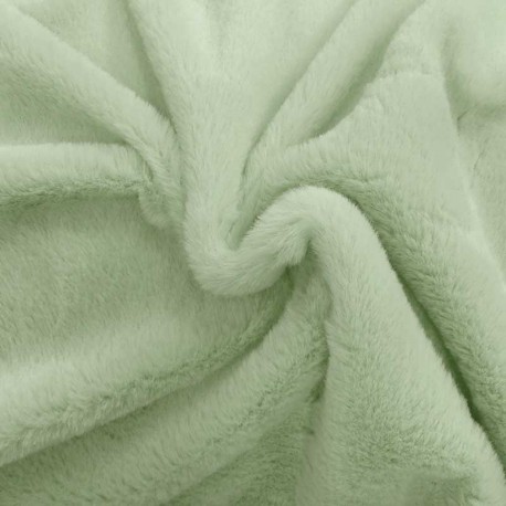 Tissu Fausse Fourrure Vert Amande