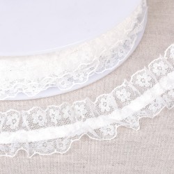 Galon dentelle élastique blanc