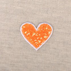 Motif coeur sequin - Orange